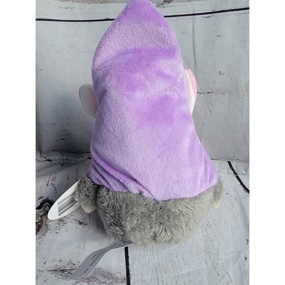 Bunny Ears Fuzzy Friends Blue Gnome 7" Plush Purple Hat Easter Bunny Gnome New - Picture 3 of 4